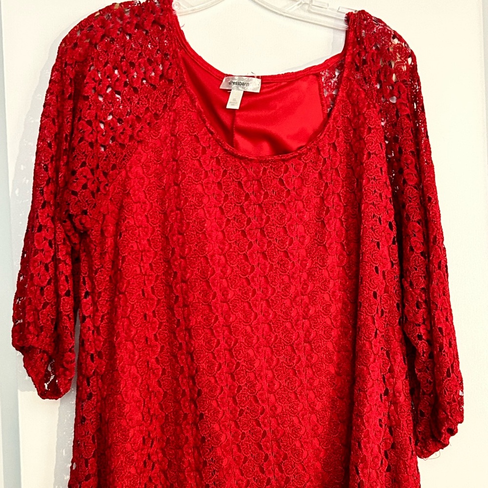 Womens size xl red croché blouse